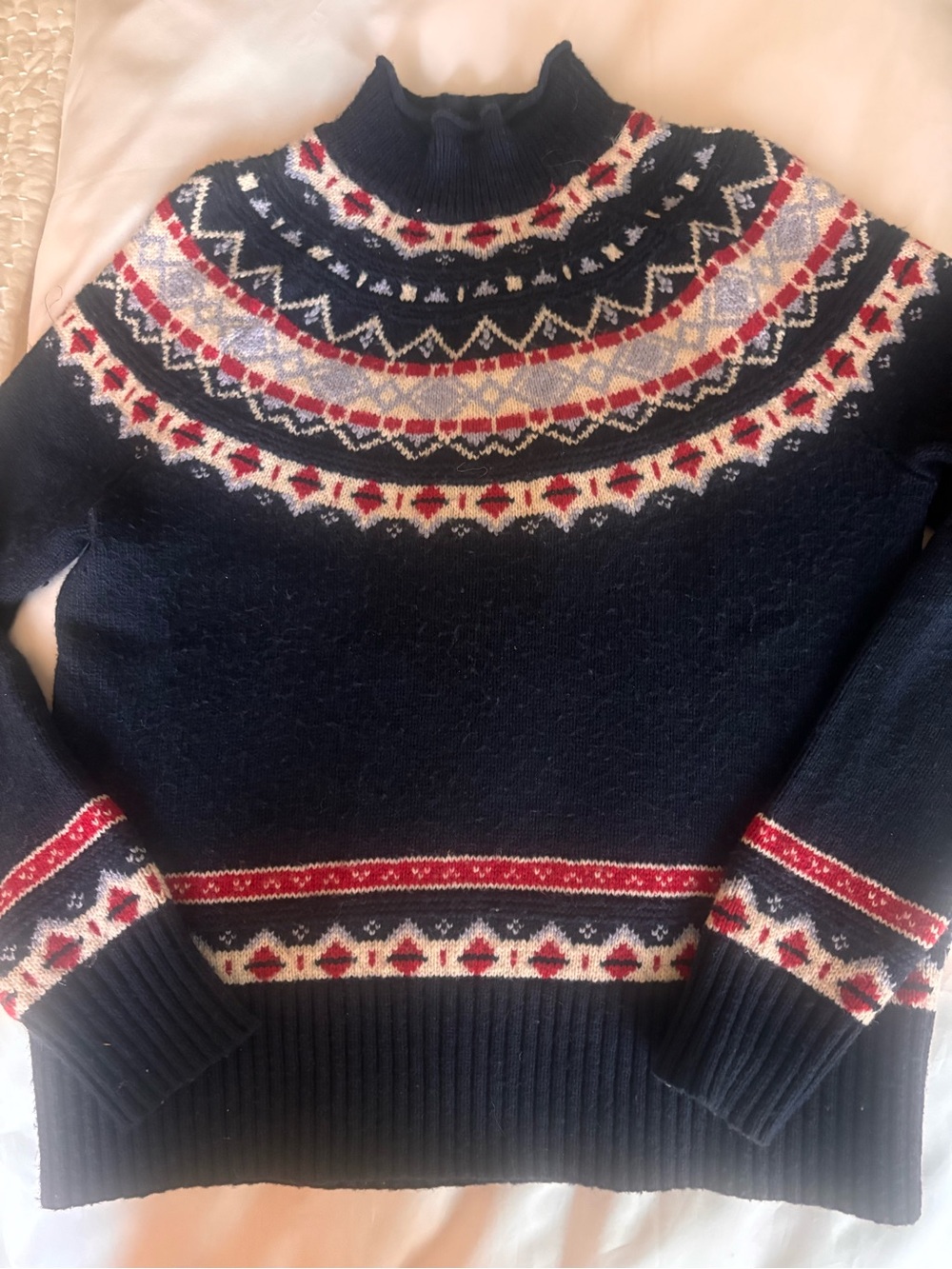 JCrew Navy Fair Isle Sweater - SM - PREPPY TRAD CLASSIC